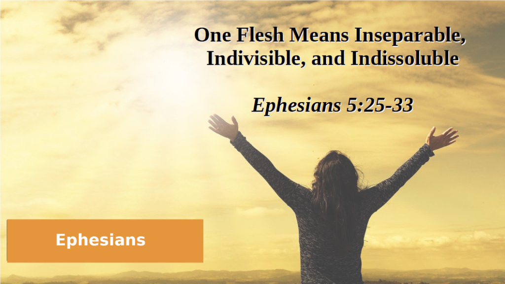 One Flesh Means Inseparable, Indivisible, and Indissoluble (Ephesians 5:25-33)